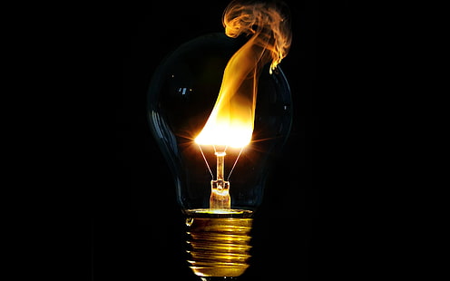 sfondo, negro, lampadine, fuoco, luce, Sfondo HD HD wallpaper