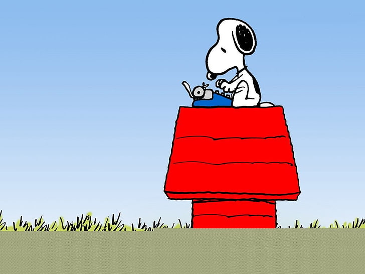 Snoopy pada ilustrasi rumah merah, Snoopy, Kacang Tanah (komik), Wallpaper HD