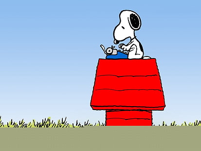 Snoopy en la ilustración de la casa roja, Snoopy, Peanuts (cómic), Fondo de pantalla HD HD wallpaper
