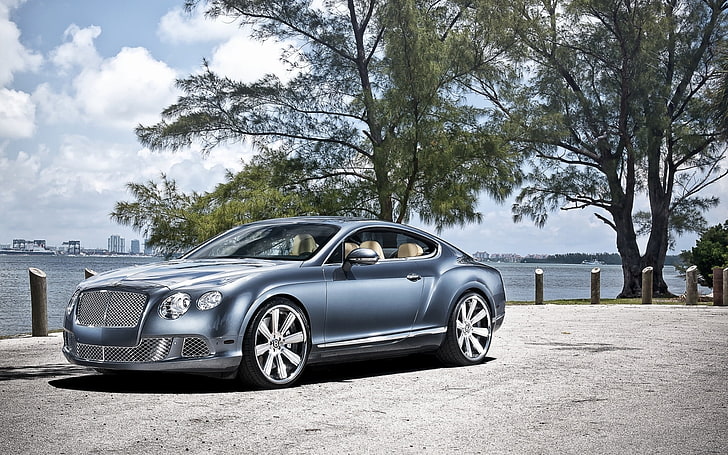 MC Customs Vellano Bentley, gray coupe, Cars, Bentley, blue, car, HD wallpaper
