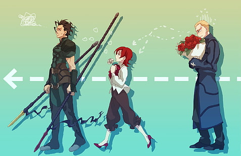 Série Fate, Fate / Zero, Kayneth El-Melloi Archibald, Lancer (Fate / Zero), Sola-Ui Nuada-Re Sophia-Ri, Fond d'écran HD HD wallpaper