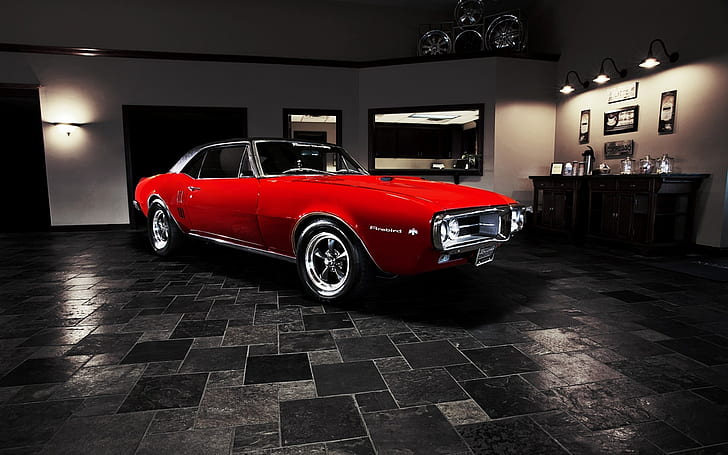 Pontiac Firebird 1967, pontiac firebird, мускулна кола, стари автомобили, класически автомобили, спортни автомобили, HD тапет