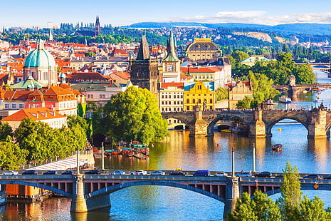 Miasta, Praga, Most, Budynek, Miasto, Czechy, Rzeka, Tapety HD HD wallpaper