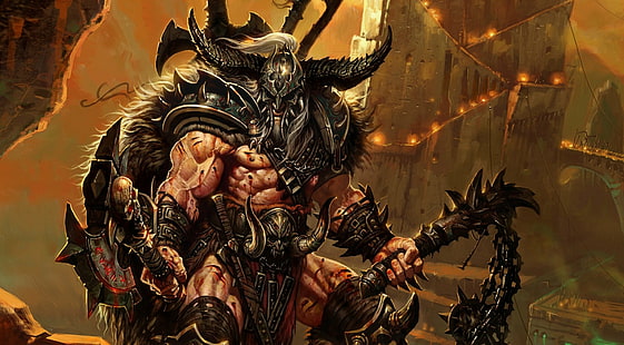Diablo, Diablo III, Barbarian (Diablo III), HD wallpaper HD wallpaper