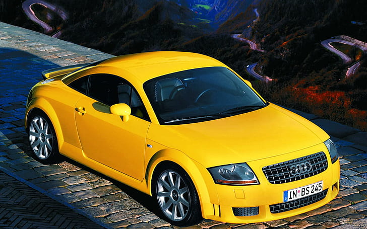 Audi TT 2004, coupé jaune, audi, 2004, voitures, Fond d'écran HD