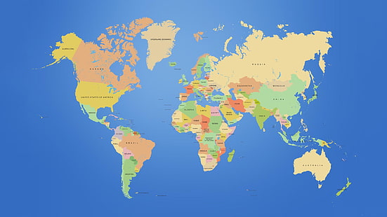 Worldmap HD ، البلد ، البحر ، العالم ، خريطة العالم، خلفية HD HD wallpaper
