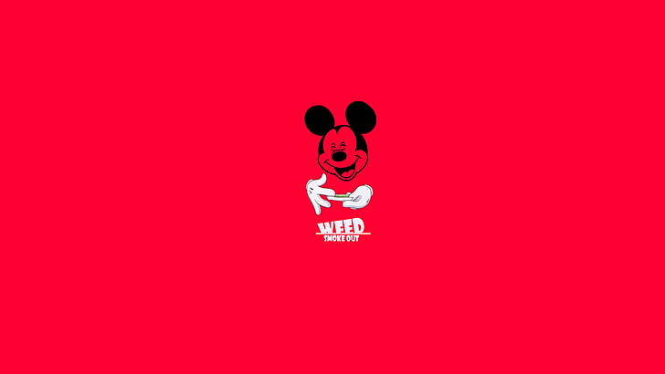 Ilustração de Mickey Mouse, fumaça, Mickey Mouse, ganhos, Kanabis, erva daninha, HD papel de parede