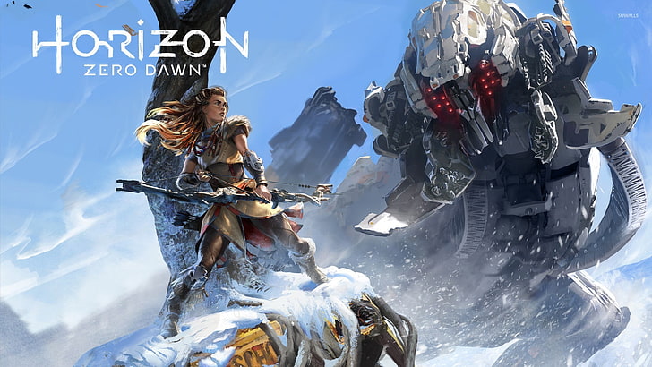 Poster Horizon Zero Dawn, Horizon: Zero Dawn, Aloy (Horizon: Zero Dawn), game gerilya, Wallpaper HD