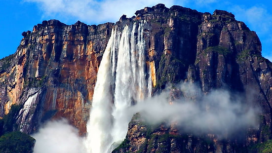 Cataratas, Angel Falls, Terra, Rocha, Venezuela, Cachoeira, HD papel de parede HD wallpaper