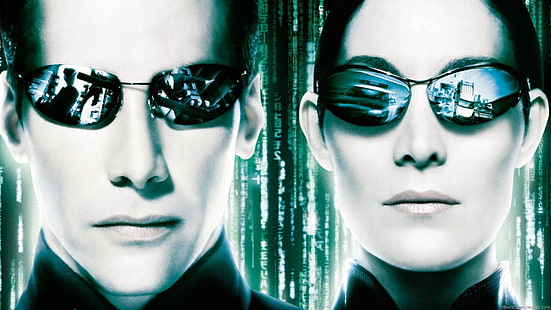 The Matrix, filmy, The Matrix Reloaded, Neo, Keanu Reeves, Carrie-Anne Moss, trinity (filmy), Tapety HD HD wallpaper