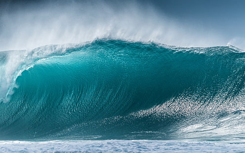 ocean wave, landscape, nature, sea, waves, turquoise, water, wind, summer, Hawaii, HD wallpaper HD wallpaper