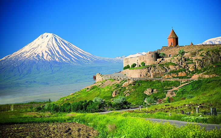 castillo marrón, naturaleza, paisaje, monte Ararat, Fondo de pantalla HD