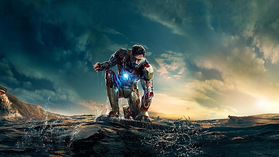 Tapeta Marvel Iron Man, ilustracja Iron Man, Iron Man, Iron Man 3, Robert Downey Jr., Tapety HD HD wallpaper