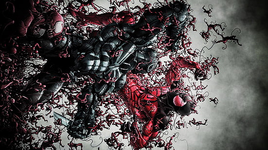 Marvel Venom Carnage HD、漫画/コミック、驚異、毒、大虐殺、 HDデスクトップの壁紙 HD wallpaper