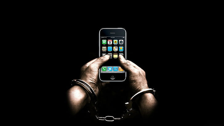 hands, iphone, Handcuffs, HD wallpaper