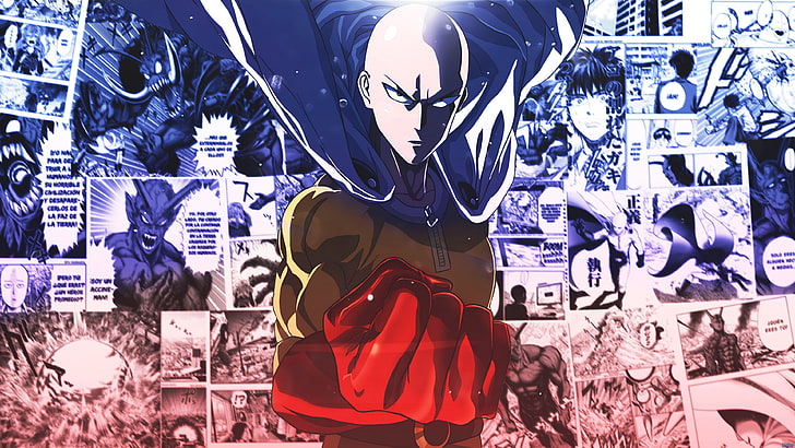 Illustrazione di anime di Saitama of One Punch Man, Saitama, One-Punch Man, anime, Sfondo HD