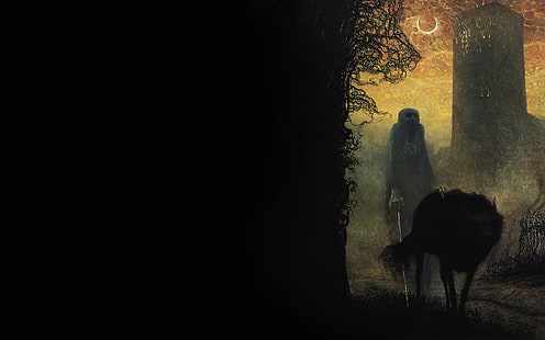 spooky, creepy, wolf, Zdzisław Beksiński, HD wallpaper HD wallpaper