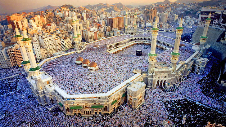 Al Kaaba Al Musharrafah Holy Kaaba는 이슬람의 중심에있는 건물입니다., HD 배경 화면