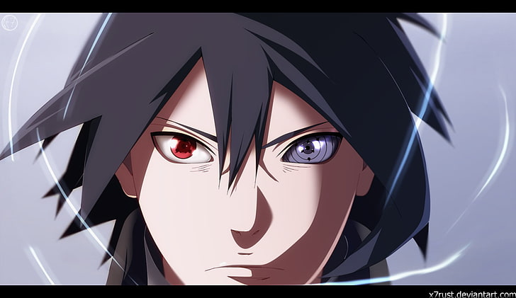Uchiha Sasuke Digital Wallpaper Anime Eyes Unusual