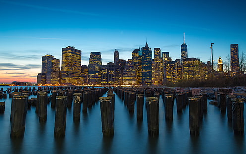 Der Hafen Manhattan New York City Sonnenuntergang Abenddämmerung Landschaft 4k Ultra Hd Desktop-Hintergründe Für Computer Laptop Tablet Und Handys 3840 × 2400, HD-Hintergrundbild HD wallpaper