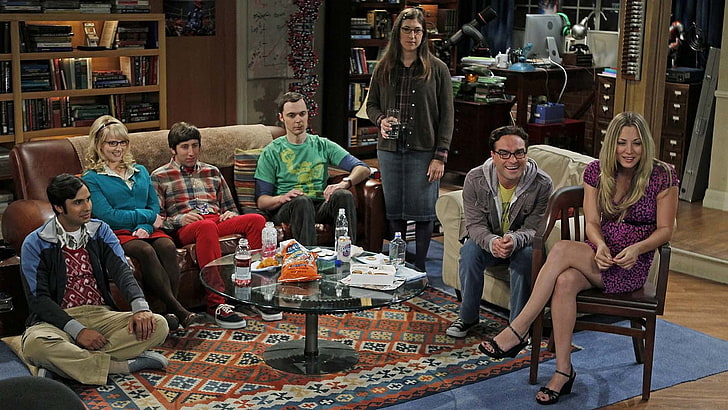 The Big Bang Theory, Sheldon Cooper, Raj Koothrappali, Leonard Hofstadter, Howard Wolowitz, Penny, Bernadette Rostenkowski, Amy Farrah Fowler, Sfondo HD