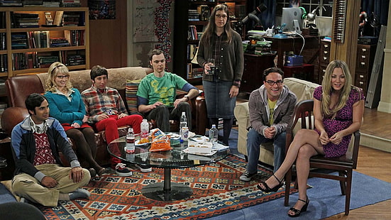 The Big Bang Theory, Sheldon Cooper, Raj Koothrappali, Leonard Hofstadter, Howard Wolowitz, Penny, Bernadette Rostenkowski, Amy Farrah Fowler, Fondo de pantalla HD HD wallpaper