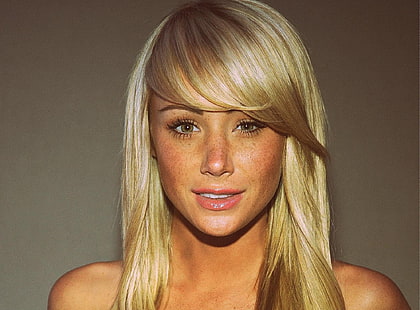 Сара Джин Андервуд, блондинка, обнаженные плечи, женщины, лицо, модель, портрет, HD обои HD wallpaper