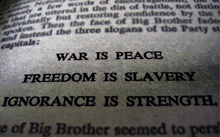 Война - это мир, книжная страница, газета, черно-белый, надпись, текст, HD обои