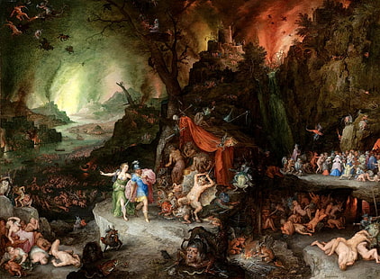 Ян Брейгель Старший, историческая живопись, Эней и Сивилла в подземном царстве, HD обои HD wallpaper