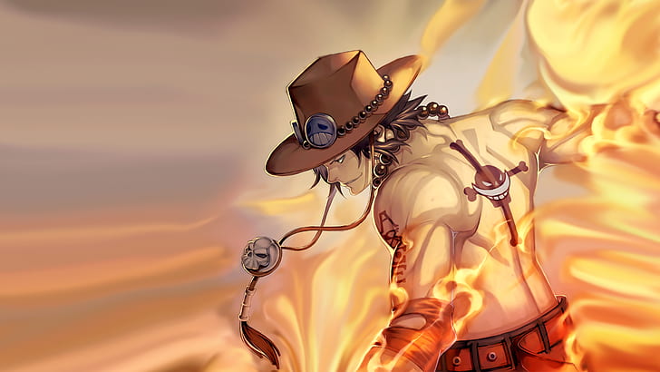 One Piece, огонь, HD обои
