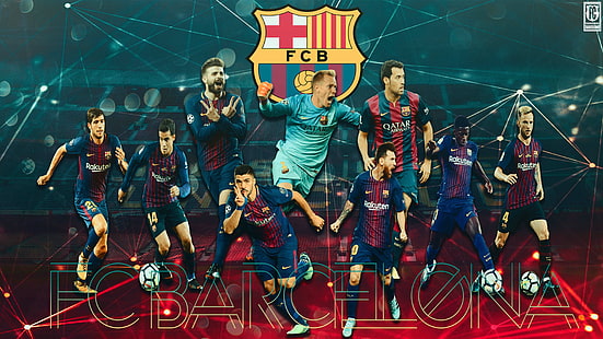 FC Barcelona Team 5K, Team, Barcellona, Sfondo HD HD wallpaper