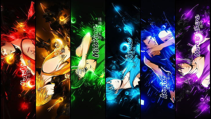 Fond d'écran de Koroku No Basket, Anime, Basketball de Kuroko, Atsushi Murasakibara, Daiki Aomine, Ryōta Kise, Seijūrō Akashi, Shintaro Miorima, Tetsuya Kuroko, Fond d'écran HD