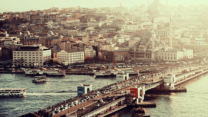 paisagem urbana, Istambul, Turquia, HD papel de parede