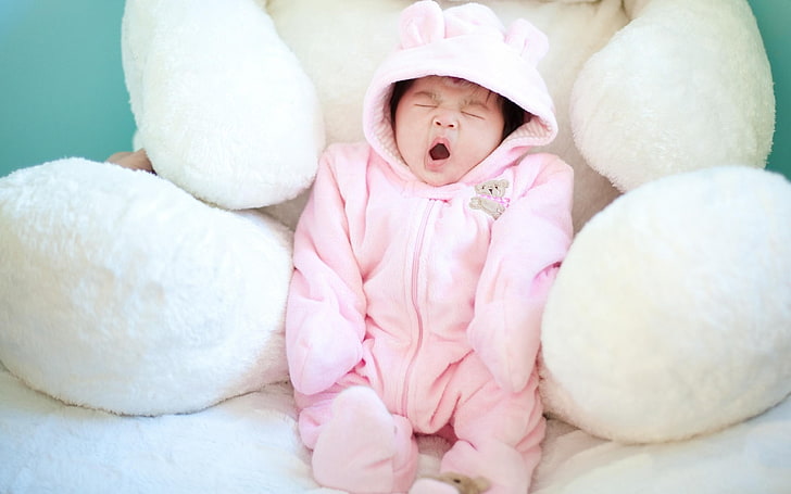 Bayi, Mainan, Tidur, Menguap, Wallpaper HD