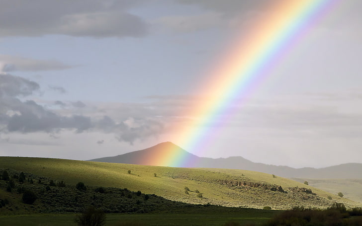 arco íris, arco íris, EUA, Oregon, Mitchell, HD papel de parede