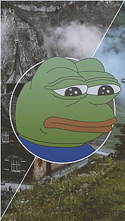 obraz w obrazie, Pepe (mem), żaba, zielony, Tapety HD HD wallpaper