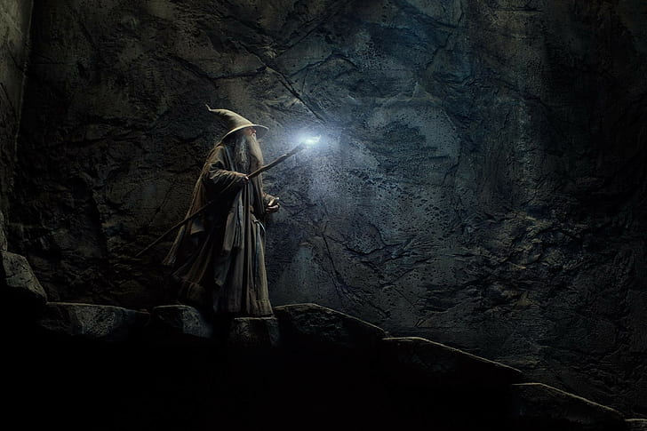 Gandalf, rocks, The Hobbit: The Desolation of Smaug, HD wallpaper