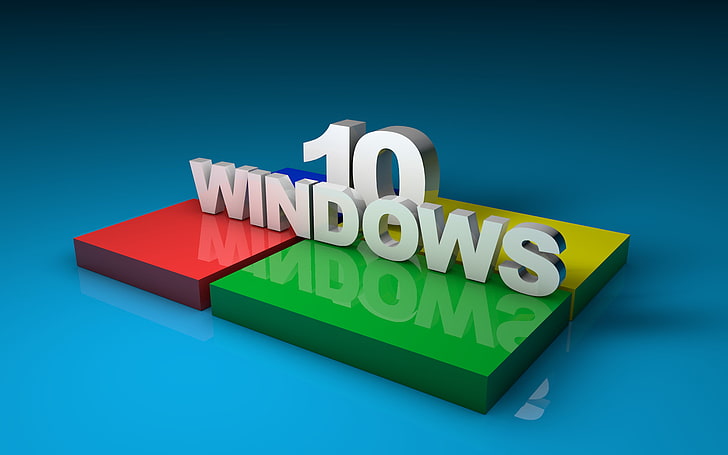 Windows 10, simple, arte digital, sistema operativo, reflexión, Fondo de pantalla HD