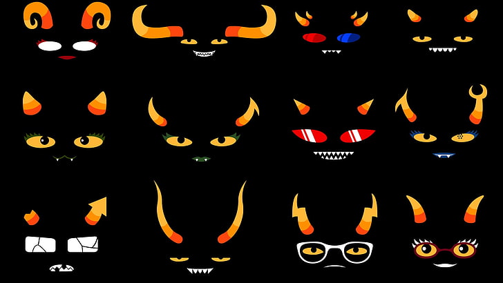 eyes and horn collage art, Homestuck, MS Paint Adventures, HD wallpaper