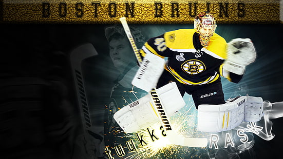 schwarzes und weißes Hemd mit Rundhalsausschnitt, NHL, Tuukka Rask, Boston Bruins, HD-Hintergrundbild HD wallpaper