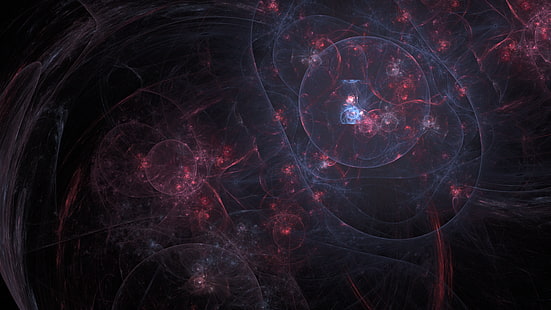 blue and red digital wallpaper, 3D fractal, Apophysis, abstract, HD wallpaper HD wallpaper