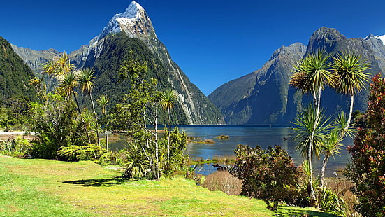 Mitre Peak And Milford Sound Fiordland National Park New Zealand วอลเปเปอร์ Full HD 3840 × 2160, วอลล์เปเปอร์ HD HD wallpaper