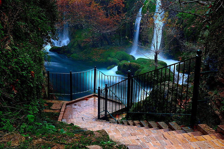 amazing, antalya, beauty, duden, landscape, nature, turkey, waterfall, HD wallpaper