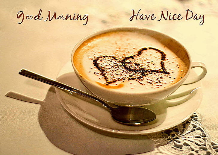 Чаша за кафе добро утро, добро утро, кафе, сутрин, приятен ден, HD тапет