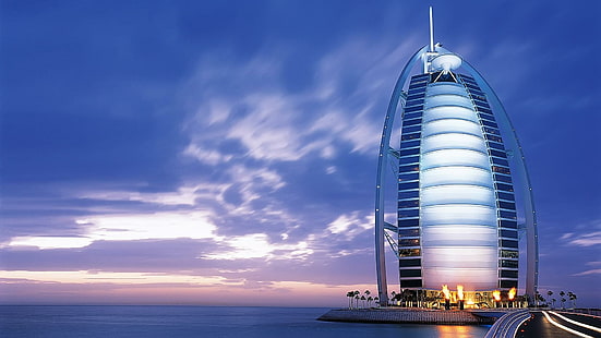 Burj-al-arab, high rise building united arab emirates, burj, hotel, dubai, nature and landscapes, HD wallpaper HD wallpaper