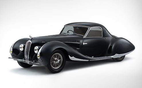Delahaye 135 MS Siyah, klasik araba, eski araba, HD masaüstü duvar kağıdı HD wallpaper