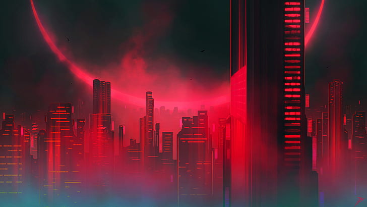 Science-Fiction, Stadt, Gebäude, futuristisch, Wolkenkratzer, HD-Hintergrundbild