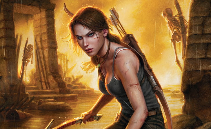 Tomb Raider 2013, концепт-арт, иллюстрация Лары Крофт, Игры, Tomb Raider, Лара Крофт, концепт-арт, 2013, HD обои