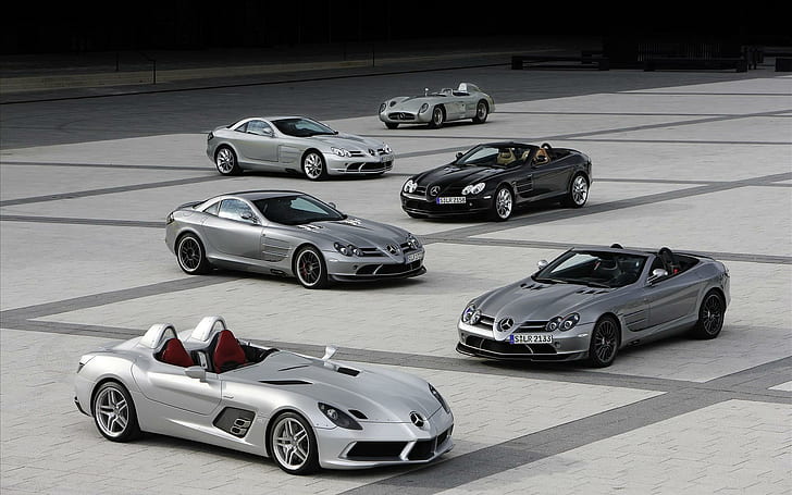 Mercedes Benz SLR 3, six muscle cars, mercedes, benz, mercedes benz, HD wallpaper