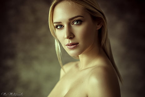 women, blonde, face, portrait, brunette, Eva Mikulski, HD wallpaper HD wallpaper
